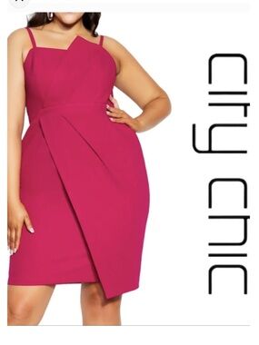 City Chic City Chic Enchant Sheath Dress in the color Framboise Size 16
